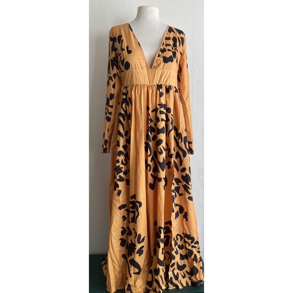 🌀NWT Yellow and black Maxi Dress - Picture 12 of 14